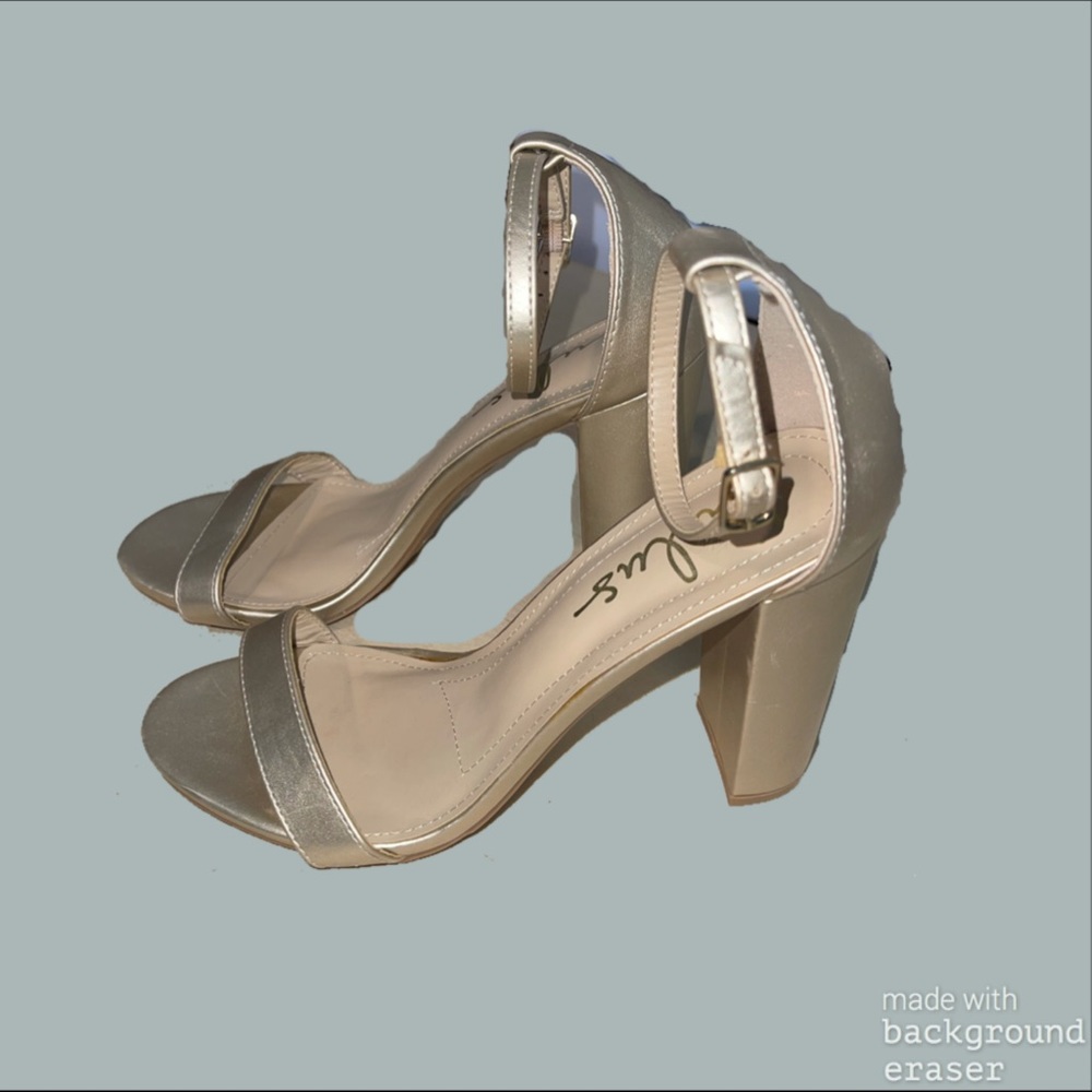 Lulu’s Gold Block Heels